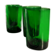 Lot de 4 verres verts translucides style vereco