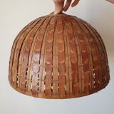 Ball wicker and rattan hanging lamp