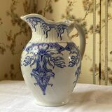 Large Art Nouveau Iron Earth pitcher