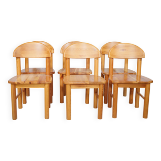 Chaises de salle à manger en bois de pin Rainer Daumiller années 1970