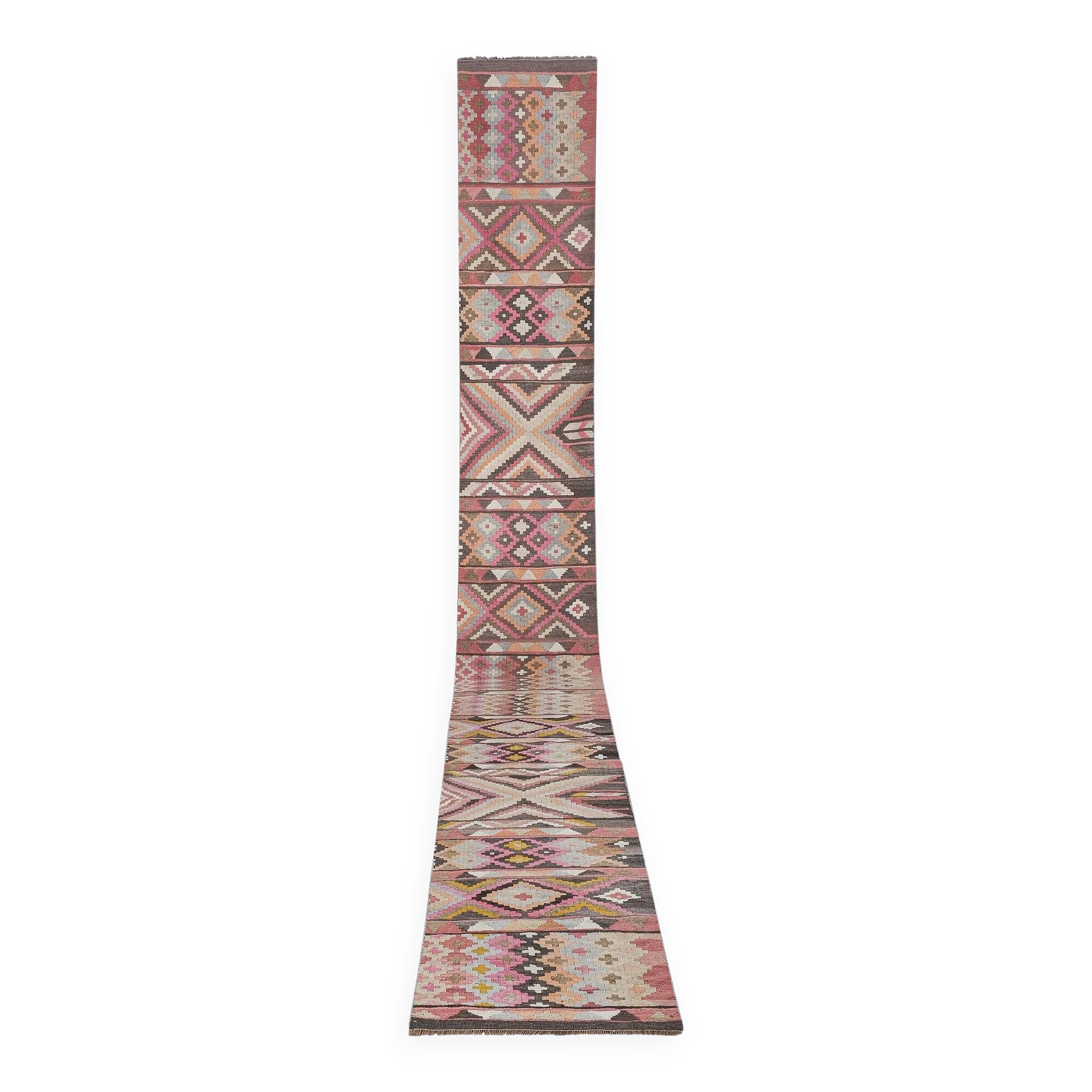 Vintage Turkish hallway rug 74x621 cm