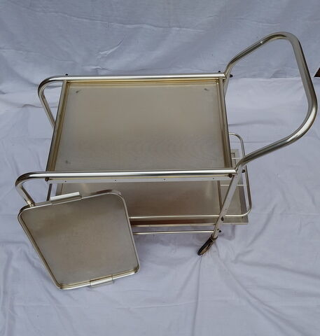 Chrome metal rolling bar 1970