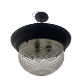 Suspension en cristal et bronze, années 40