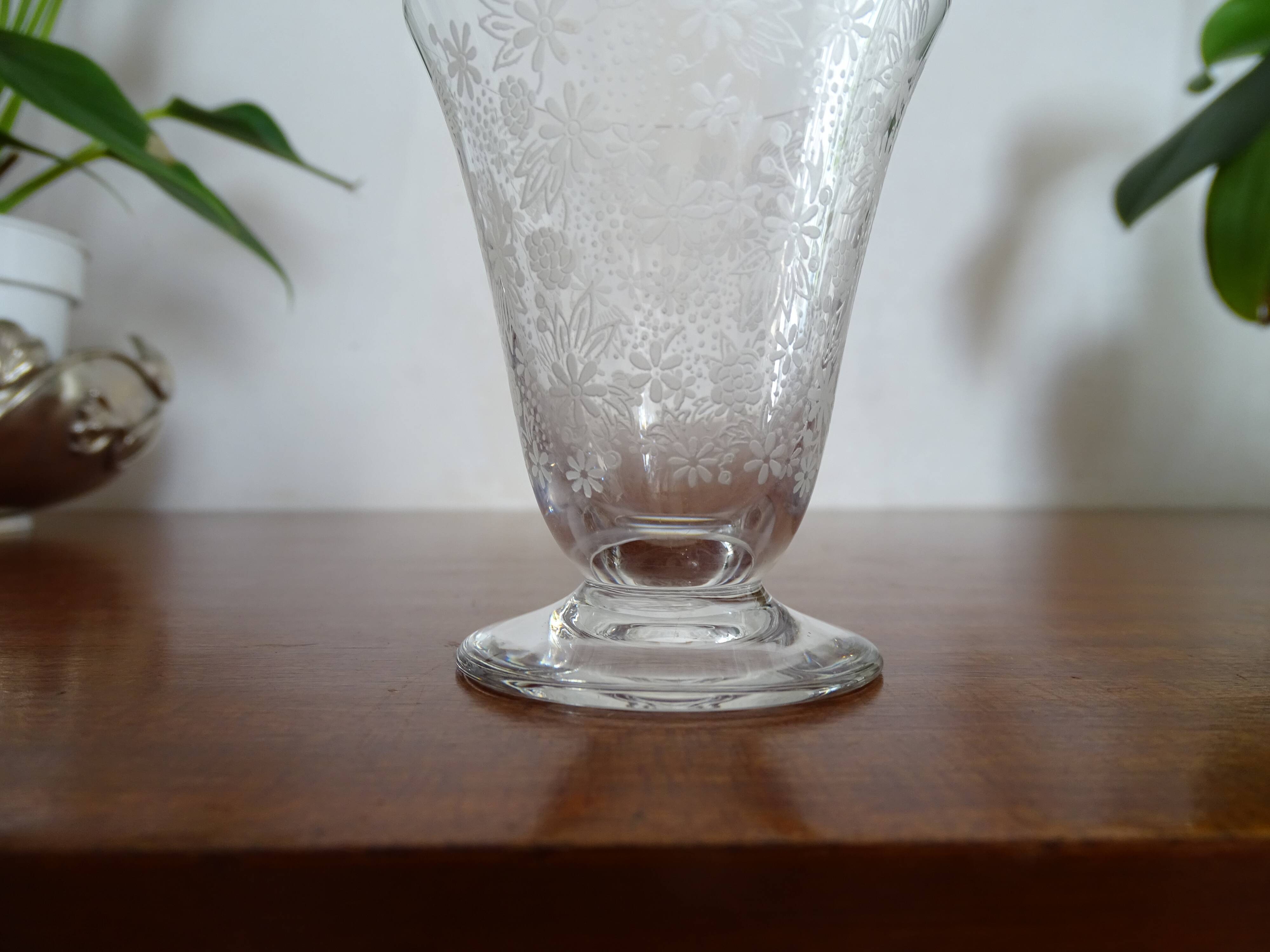 Wine glass crystal Baccarat Elisabeth Millefiori signed
