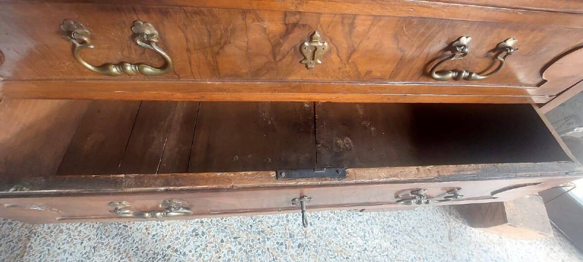 17th-century walnut antique chest of drawers