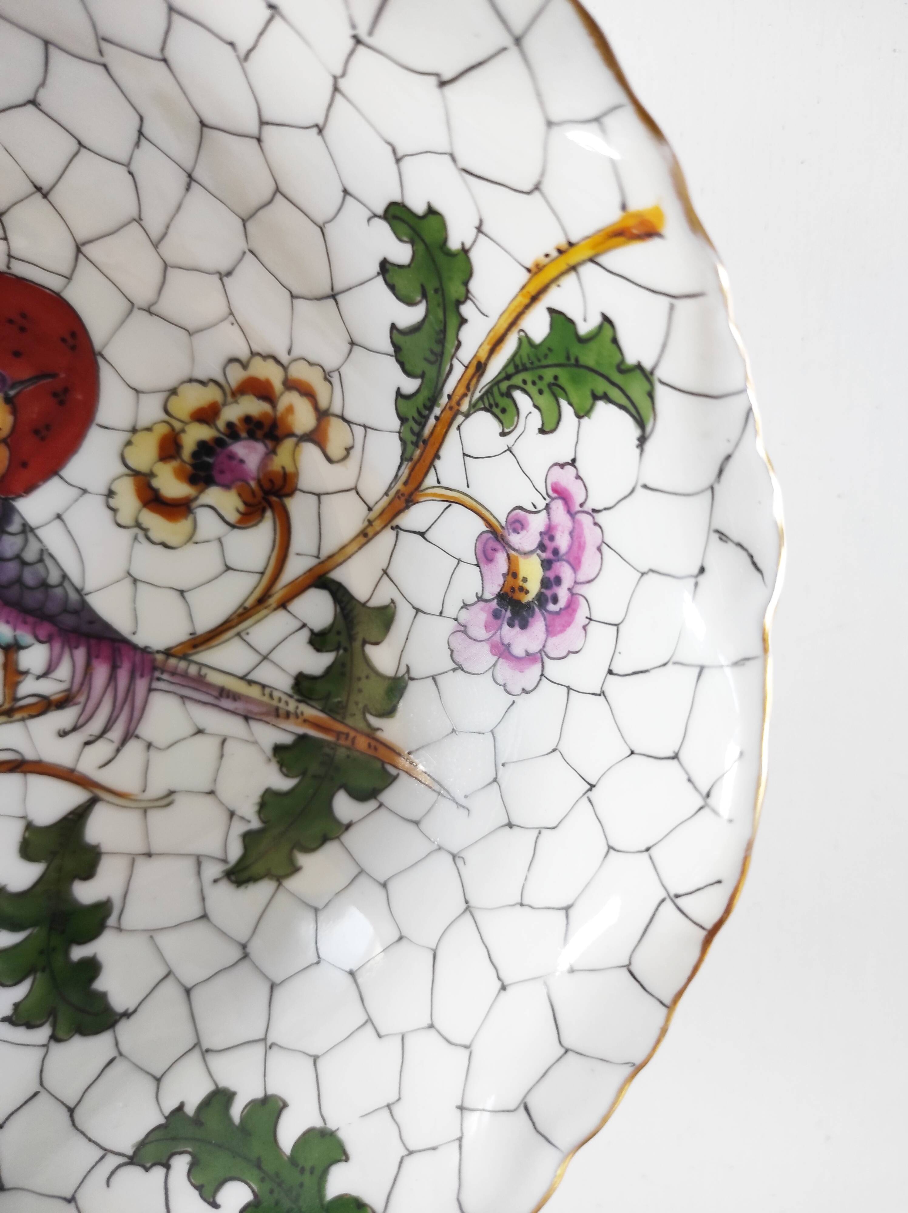 Hand-painted Limoges porcelain bird emptier