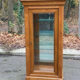 Louis Philippe illuminated display cabinet in solid oak from the 20th century