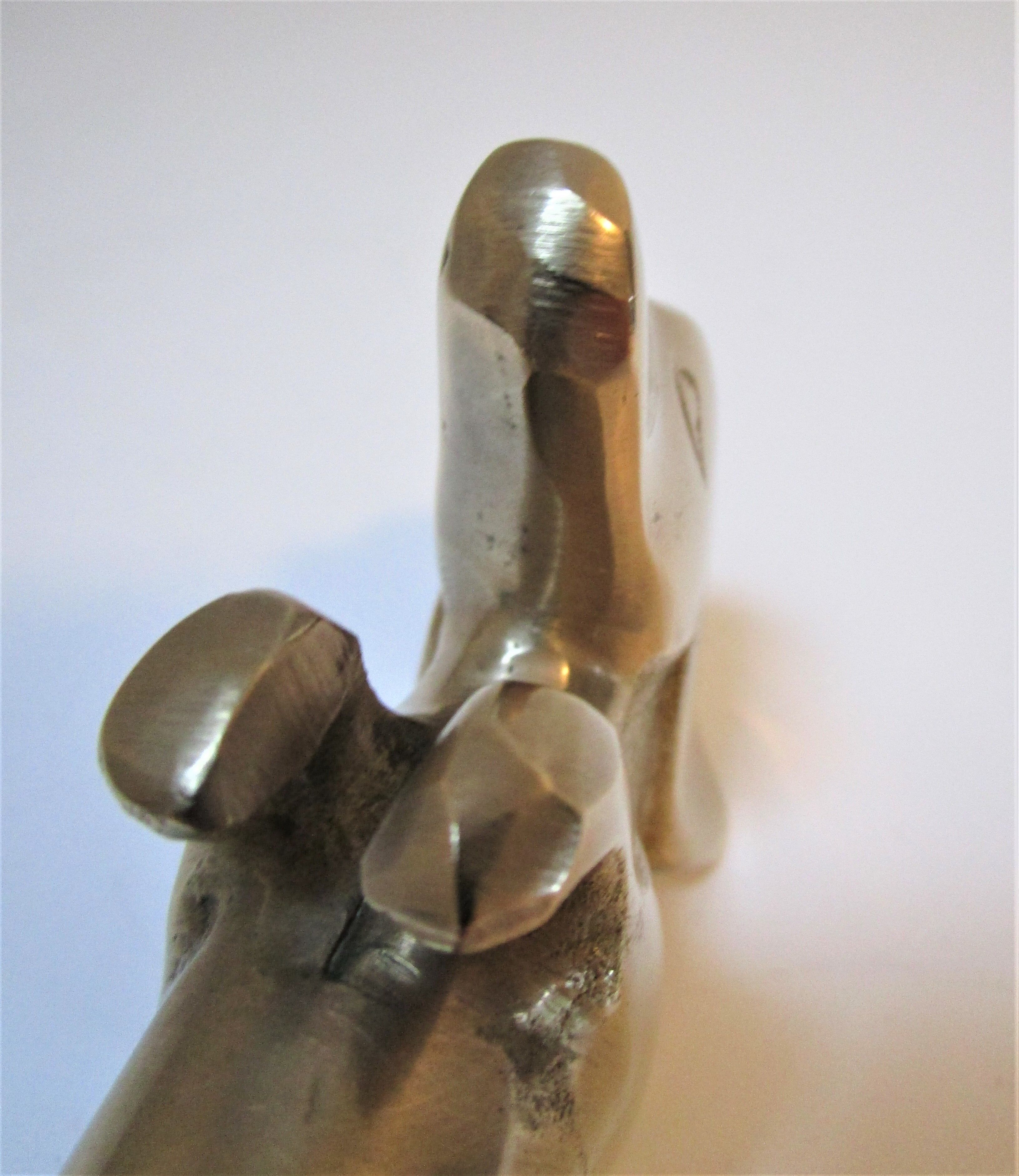 Dachshund solid brass vintage zoomorphic paperweight 60s-70s