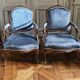 set of 4 Louis XV armchairs with queen's backs