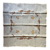 Vintage hand-embroidered square tablecloth