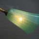Lamp tripod Tulip green glass 1950