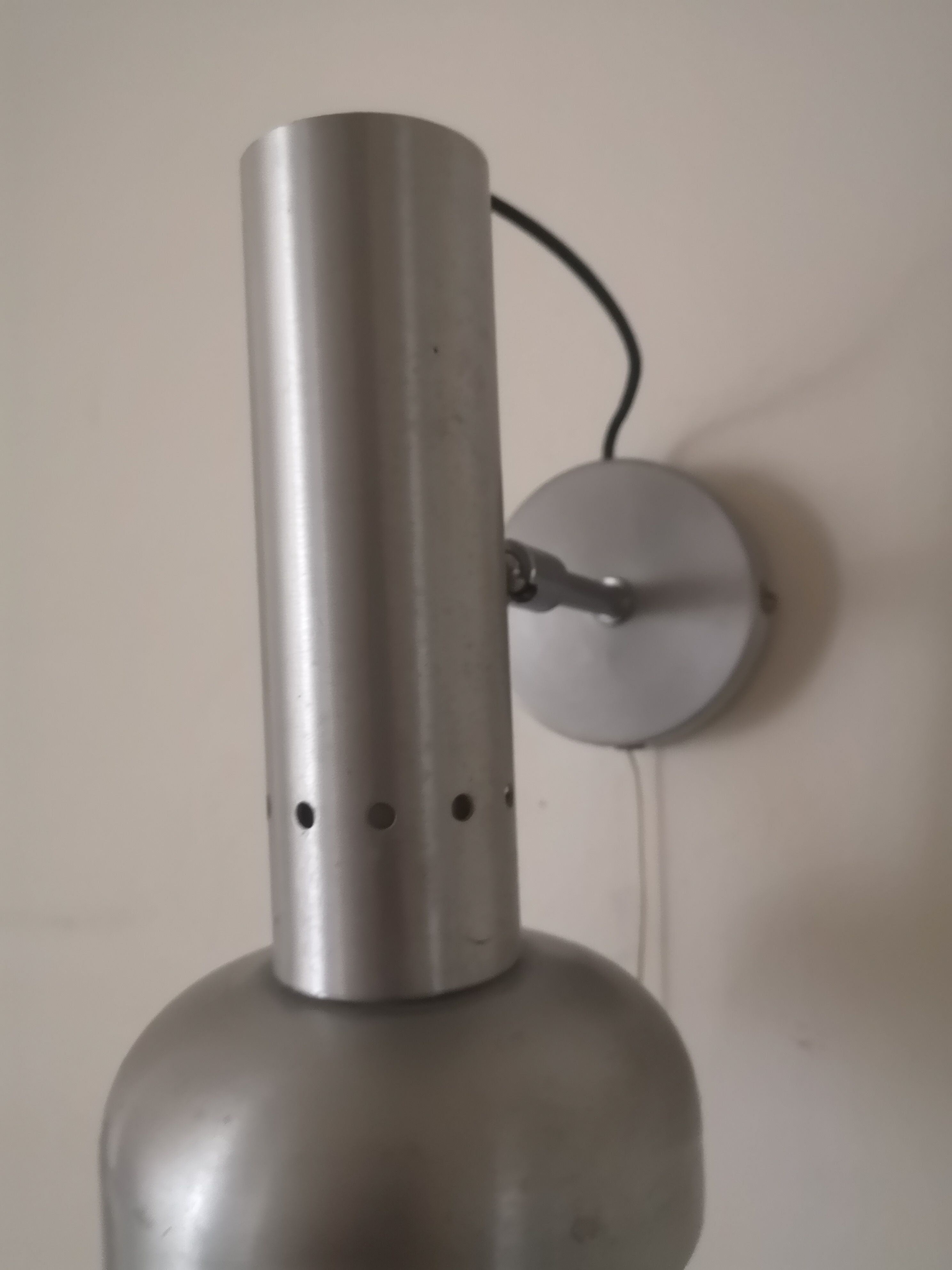 Wall lamp in brushed metal, design 1970
