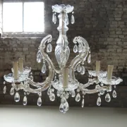 Maria Theresa crystal chandelier with high scrolls, 5 lights, mid-20th c.