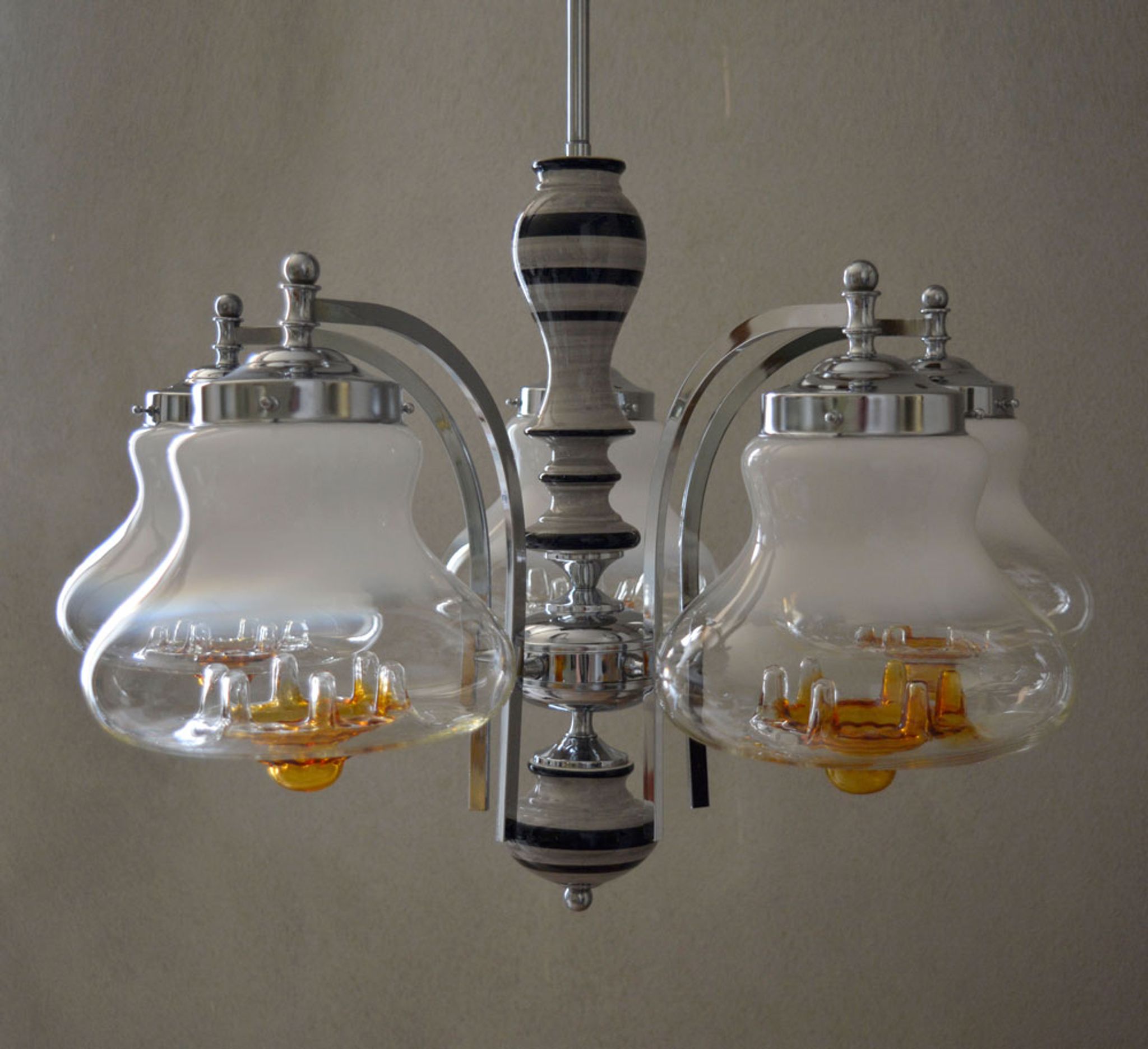 Lustre vintage original des années 1970 Mazzega Murano