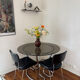 Glass and chrome table 70s Space Age