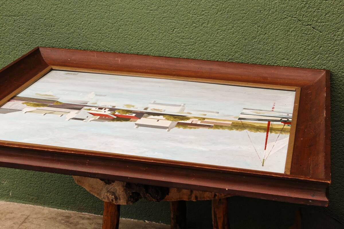 Oil on panel, fishing port, signed 0. Jacquelin