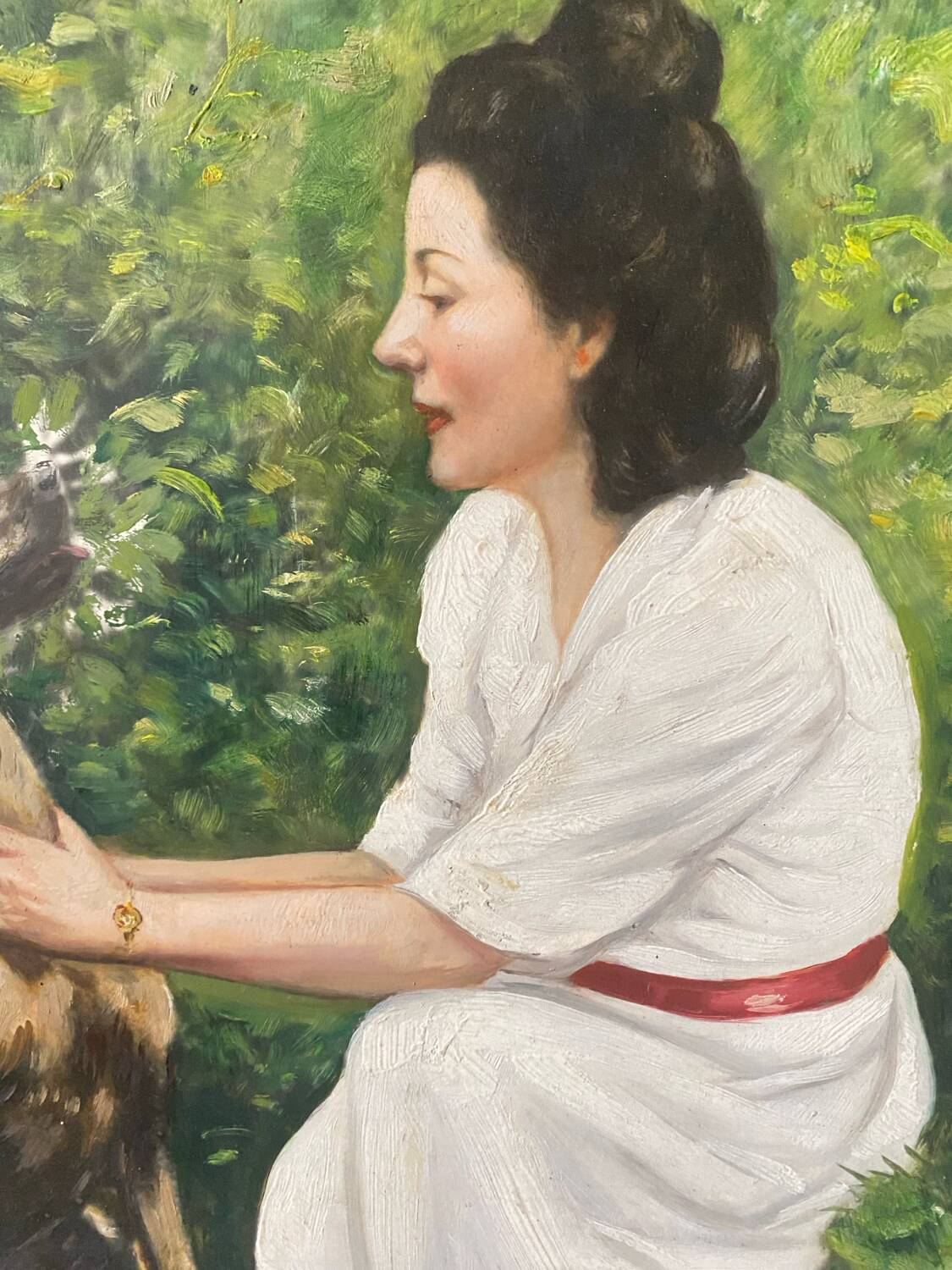 Portrait of a woman and her dog