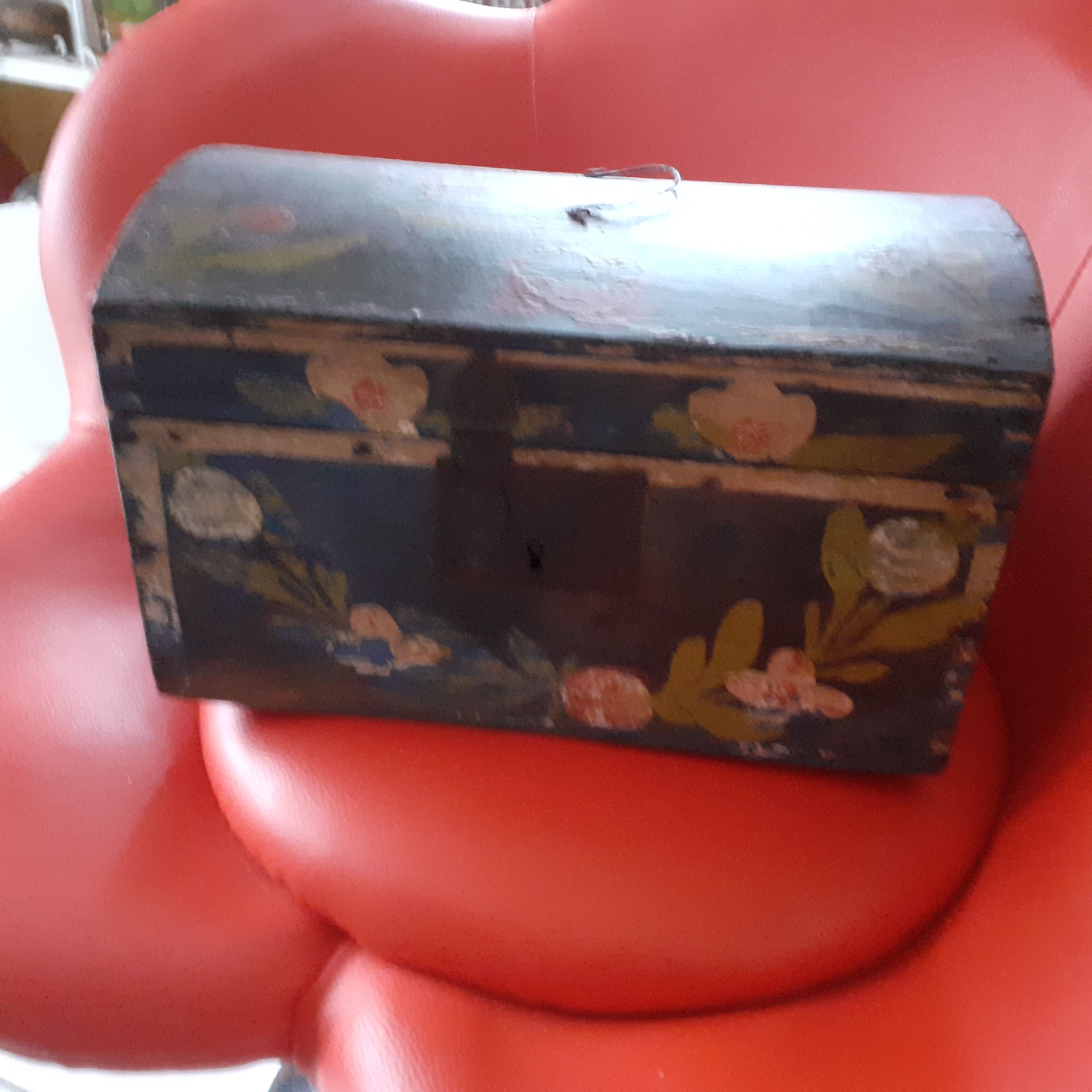 Antique chest in painted wood