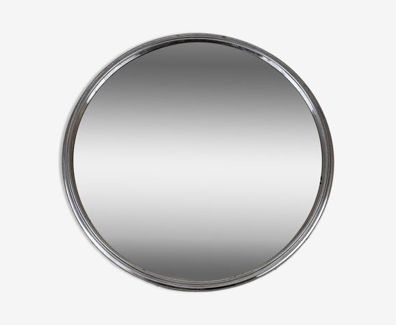 Miroir rond en métal chromé | Selency