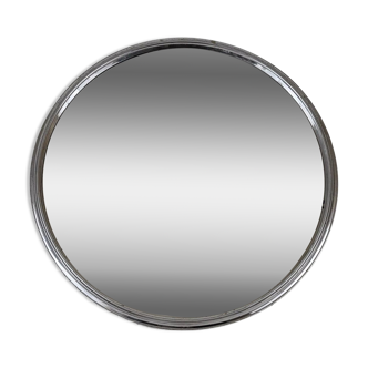 Round mirror in chromed metal