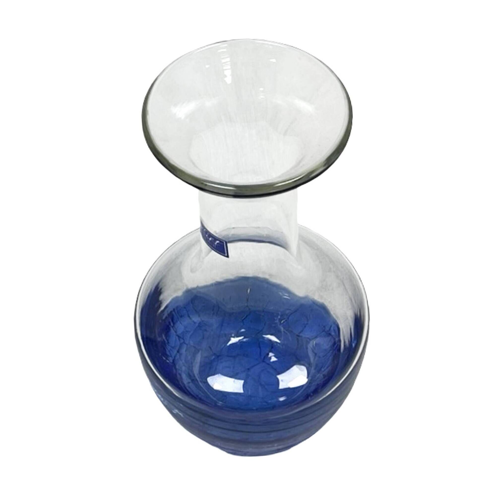 "Flirt" Glass Vase by R&B Ritzenhoff Breker – Cobalt Crackle Glass – 1990s
