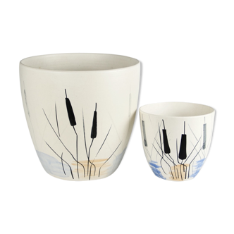 Duo of Paul Milet Sèvres 1950's planters