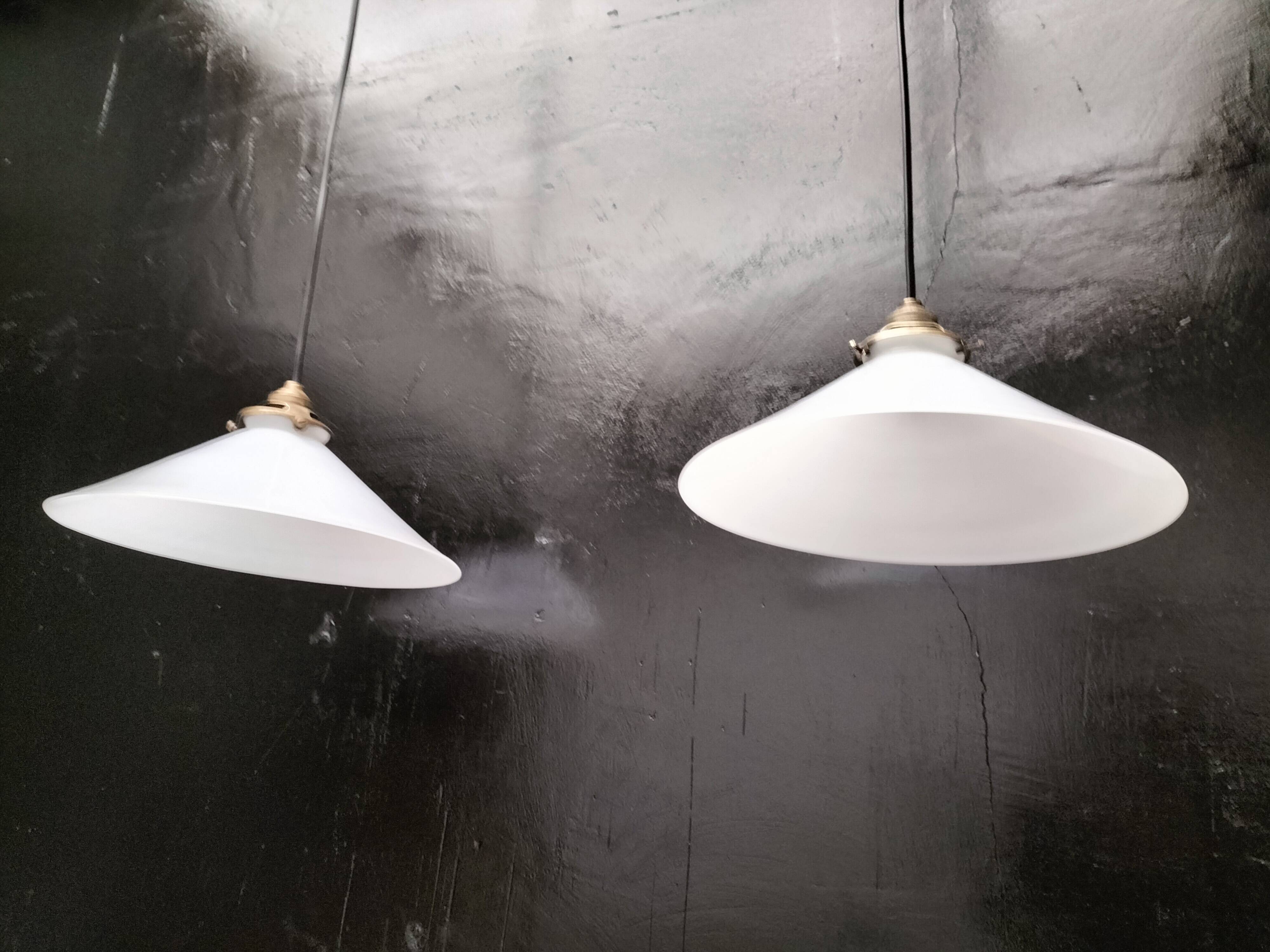 Opaline cone pendants