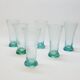 6 verres évasés en verre bleu soufflé bullé texturé pastis / orangeade / eau