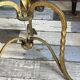 Pair of small side tables or end tables in gilded wrought iron, typical of the 1950s/1960s.