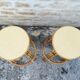 Bamboo tiki bar and two stools