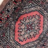 Vintage carpet Uzbek Bukhara handmade 31cm x 33cm 1960s, 1C769