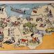 Old illustrated map of Normandy 1929 - JP Pinchon