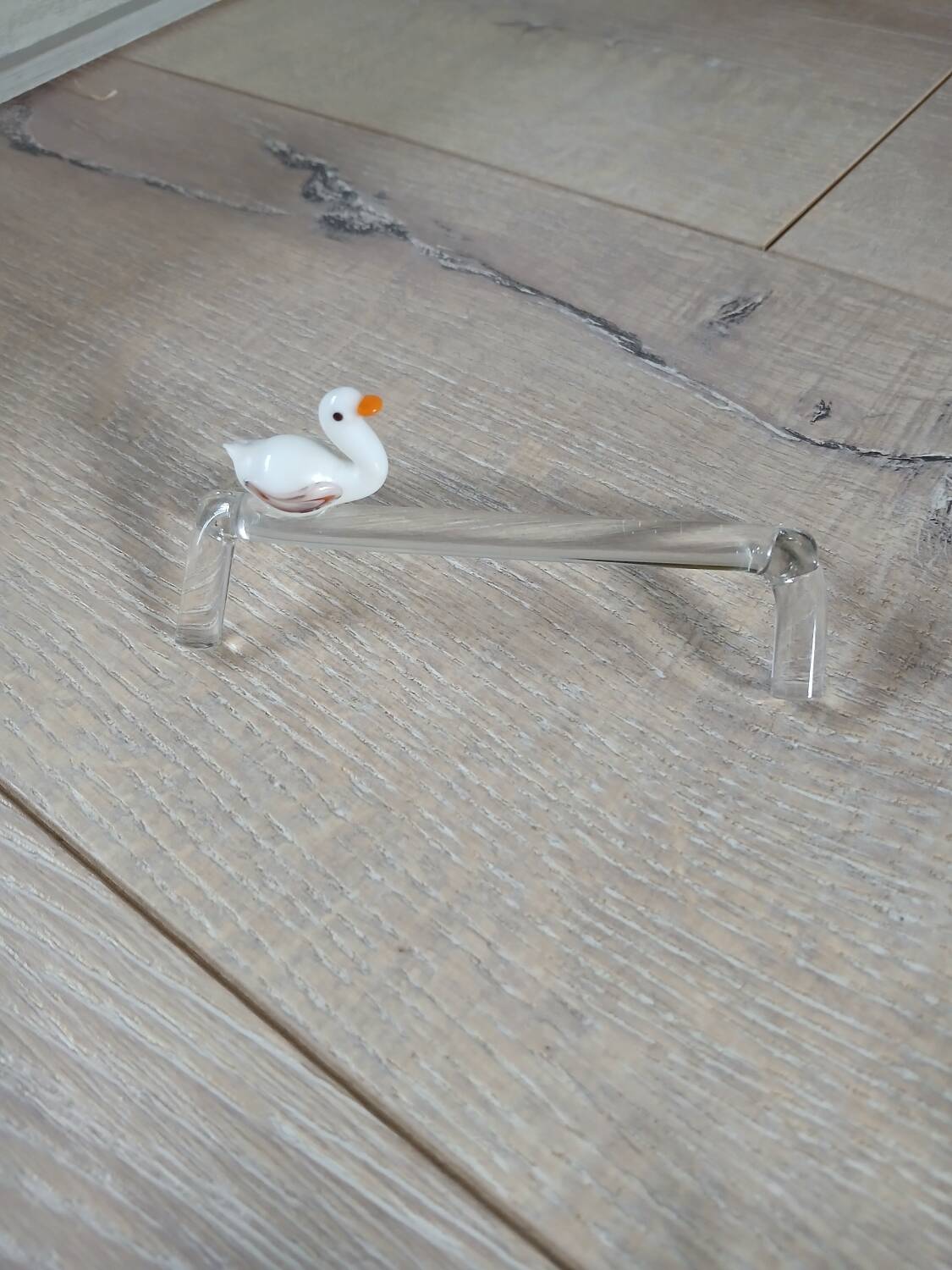 14 antique glass knife rests / ducks