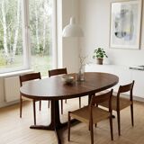 Extensible Baumann table in oak from the 1960s.