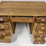 Coffered walnut desk