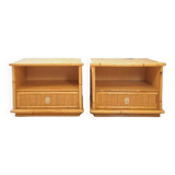 Coppia comodini vintage vimini rattan Dal Vera