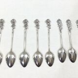 Set of 8 art nouveau silver spoons