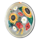 Vintage Hand-Painted Floral Clay Wall Plate - 1970s Yugoslavia