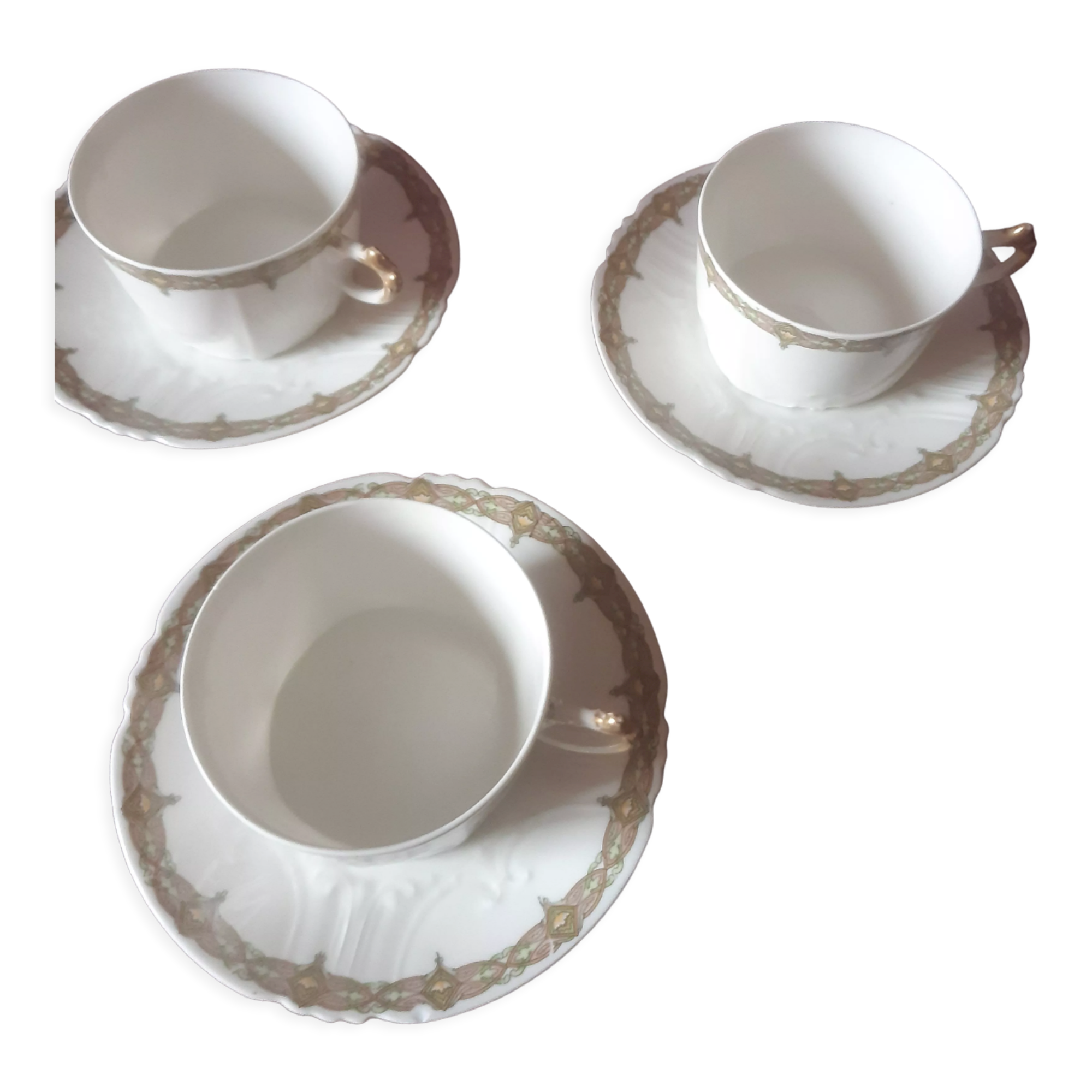 3 Limoges porcelain cups