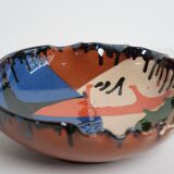 Colored terracotta centerpiece signed