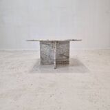 Italian carrara marble coffee table, 1980s