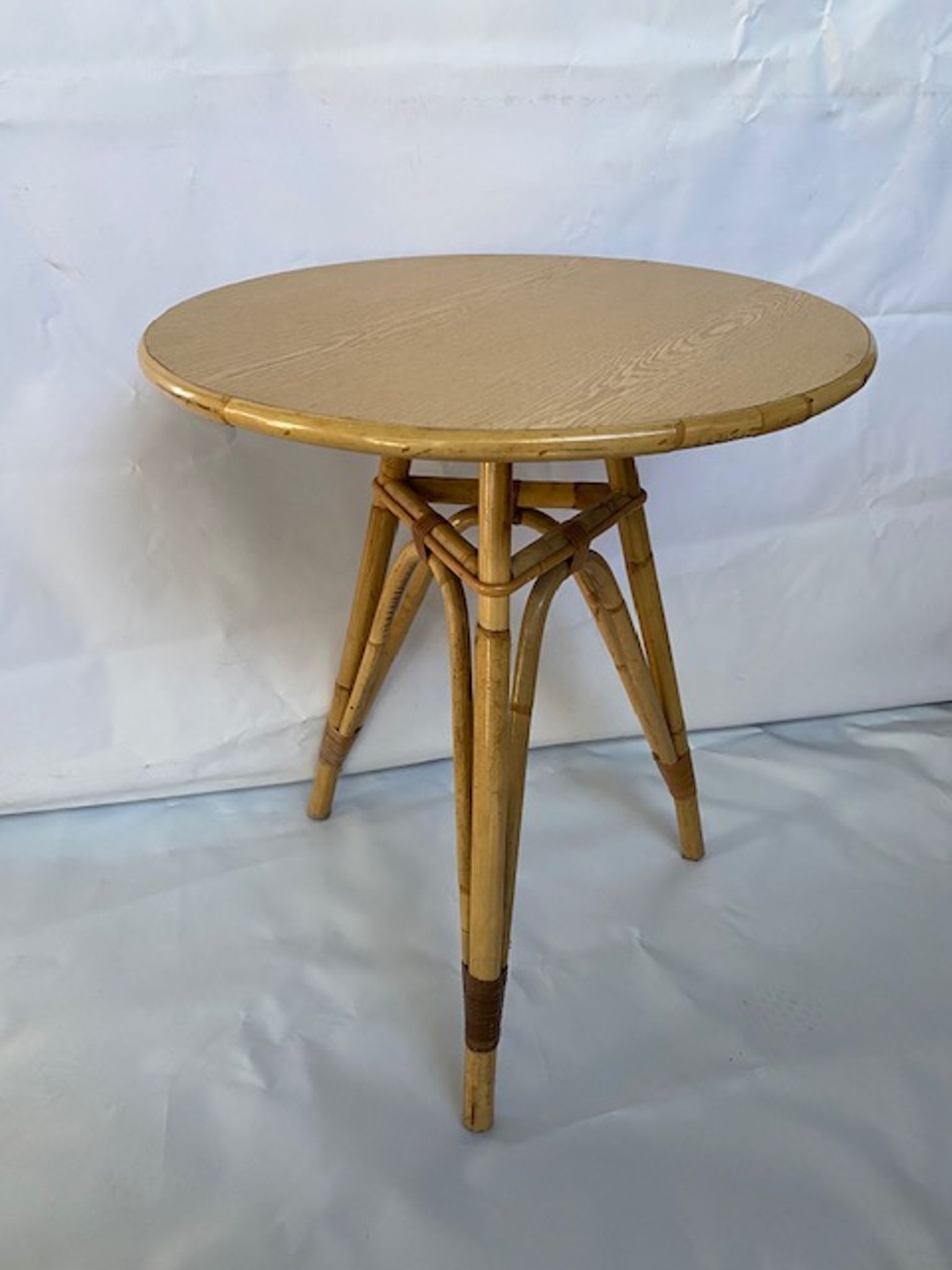 Rattan and formica table