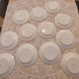 Set of 12 ironstone plates model "Andrée", Creil and Montereau, 23cm