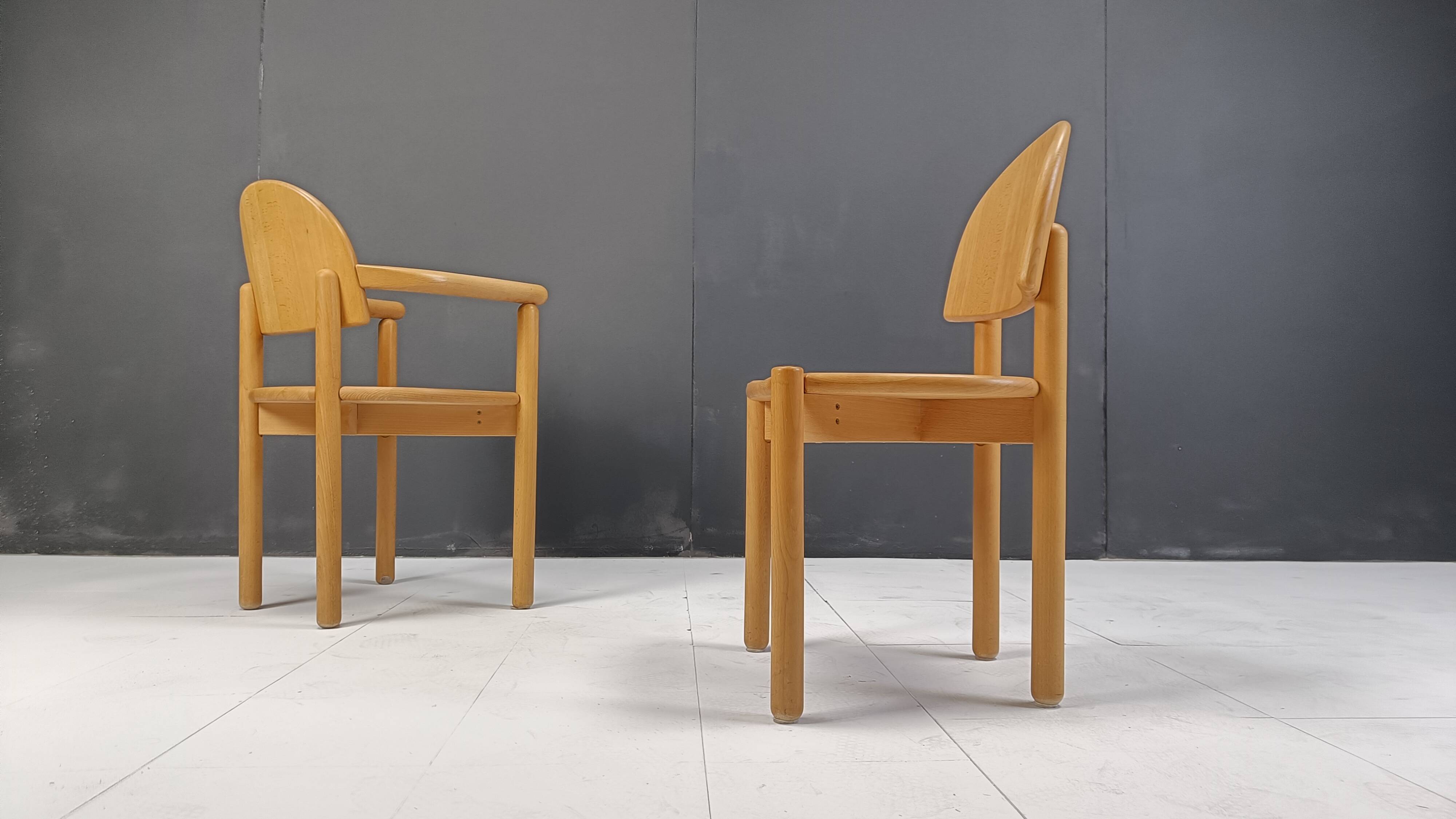 Rainer Daumiller pine wood dining chairs for Hirtshals Savvaerk set of 6, 1