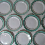 10 flat plates Digoin Sarreguemines mint gold