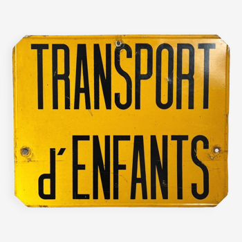 Plaque en métal bus transport d’enfants