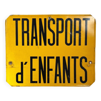 Plaque en métal bus transport d’enfants