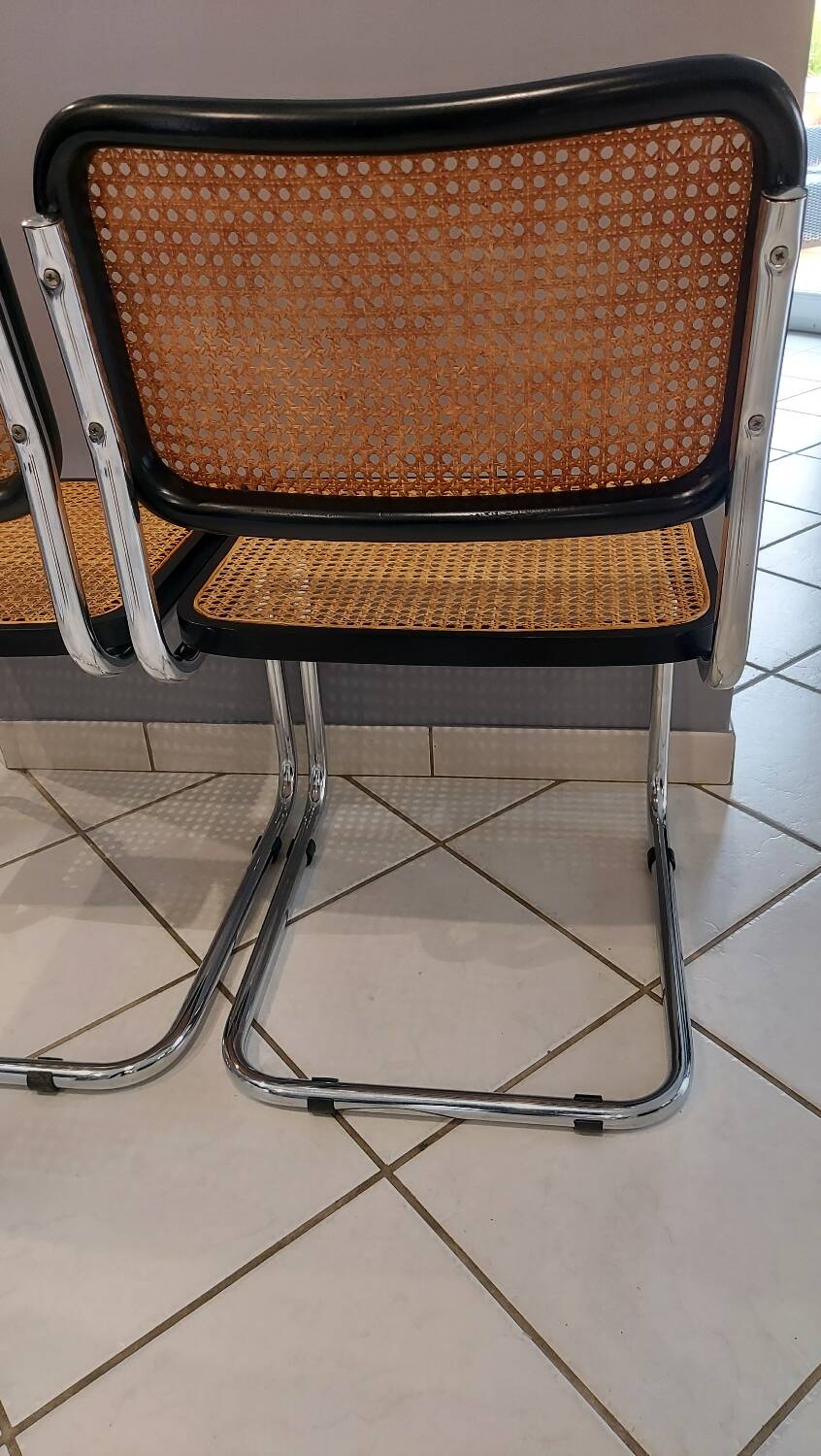 Suite de 6 chaises modèle Cesca B32 par Marcel Breuer vintage 1993