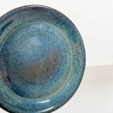 Small blue ceramic plate Signed JYL - Jean Yves Lemonnier