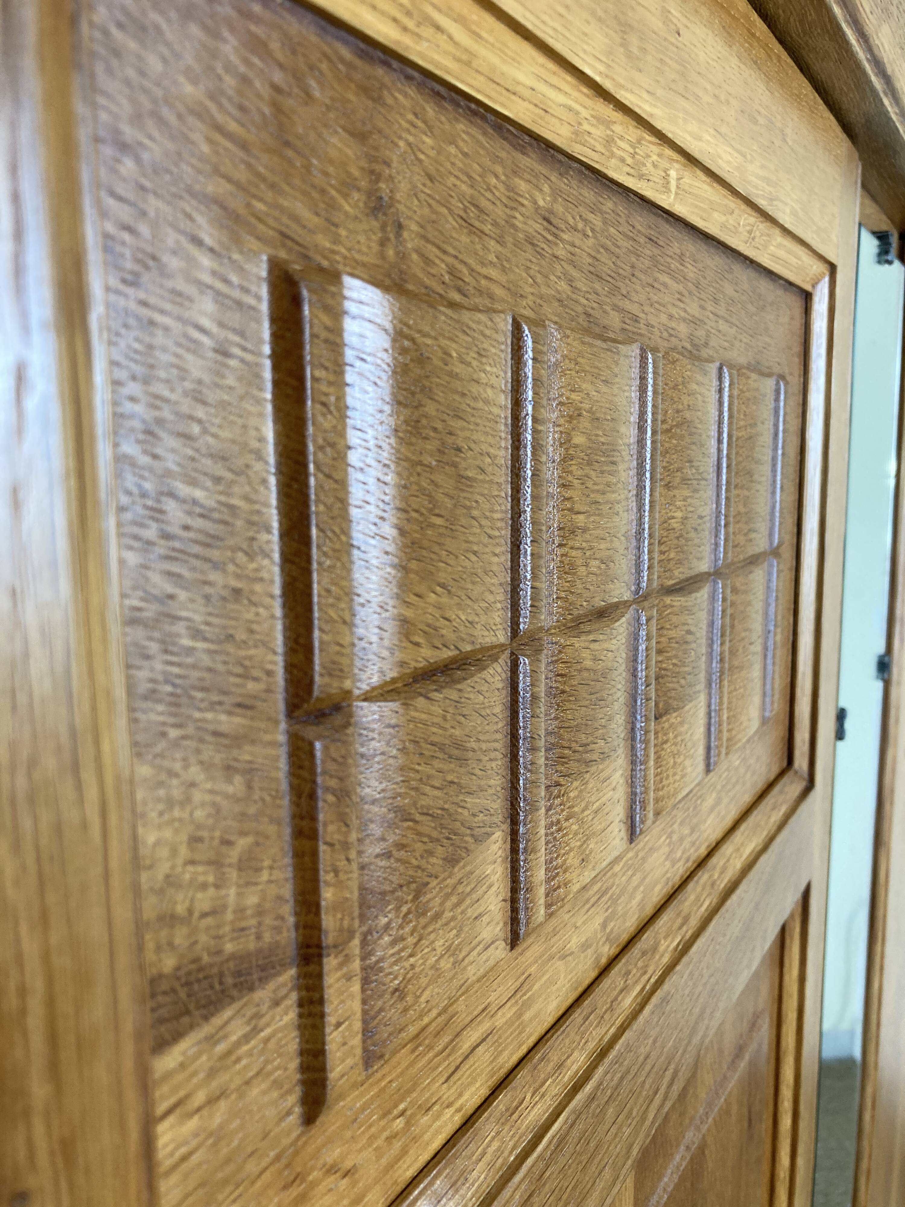 Art Deco wardrobe in solid oak restored – 1930s-1940s